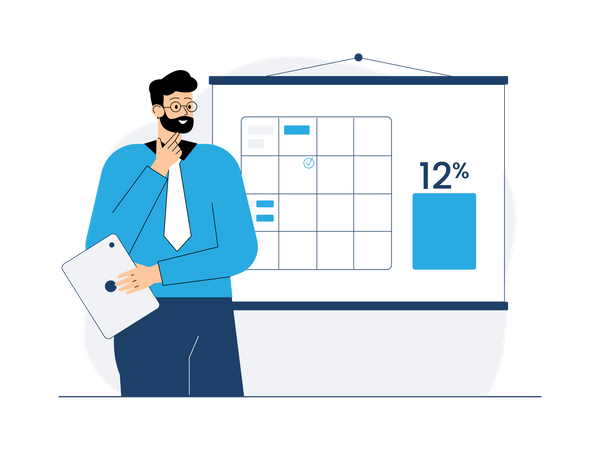 Businessman doing calendar management  Illustration