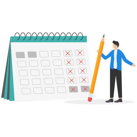 Businessman doing calendar management  Illustration