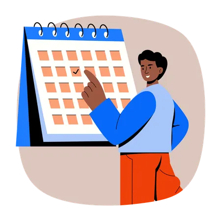 Businessman doing Calendar planning  Illustration