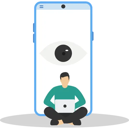 Businessman doing camera surveillance  Illustration