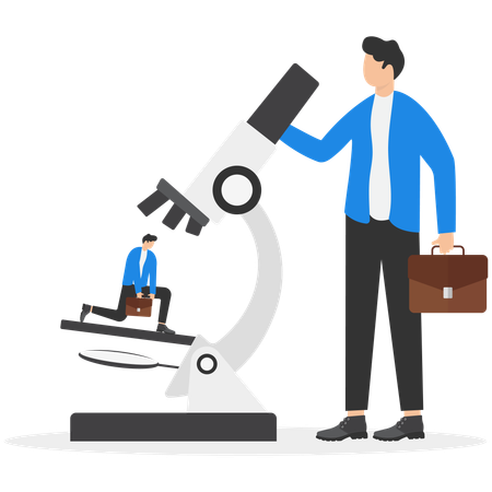 Businessman doing candidate recruitment  Illustration