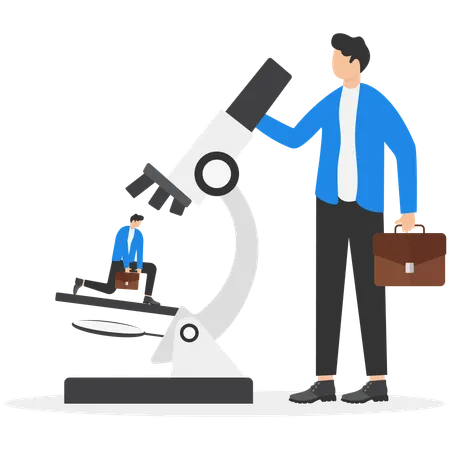 Businessman doing candidate recruitment  Illustration