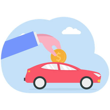 Businessman doing car investment  Illustration