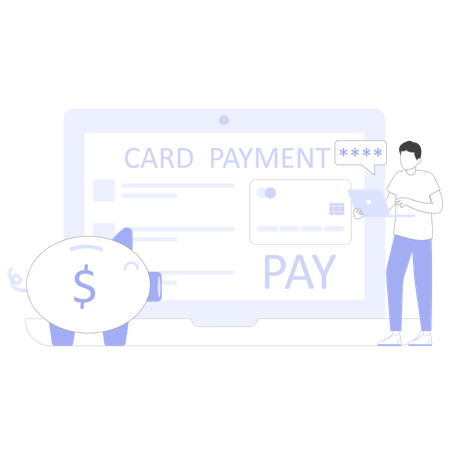 Businessman doing card payment  Illustration