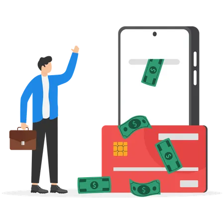 カード決済をするビジネスマン  イラスト
