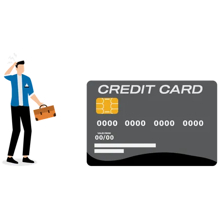 Businessman doing card payment  Illustration