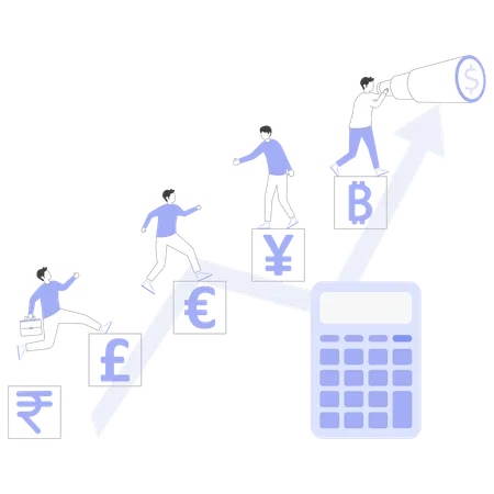 Businessman doing cash flow management  Illustration