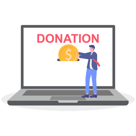 Businessman doing charity donation  Illustration