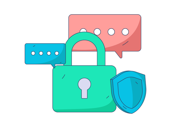 Businessman doing chat security  Illustration