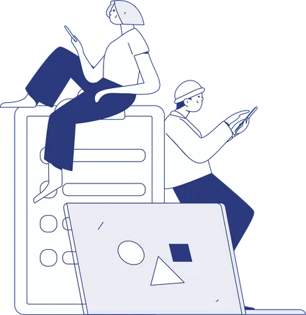 Businessman doing cloud upload  Illustration
