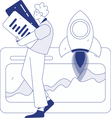 Businessman doing cloud upload  Illustration