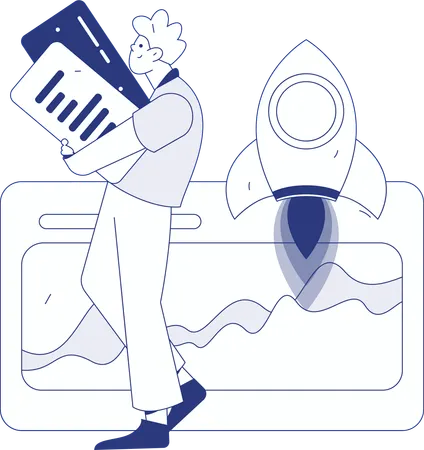Businessman doing cloud upload  Illustration