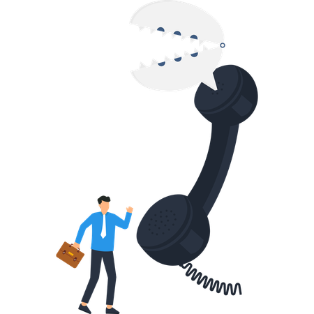 Businessman doing Communication Crisis  Illustration