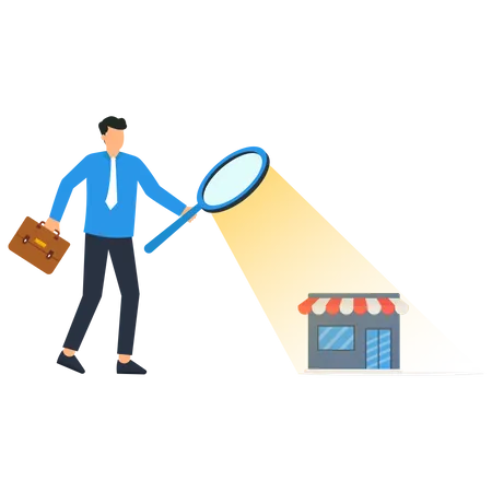 Businessman doing company inspection  Illustration