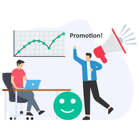 Businessman doing company promotion  Illustration