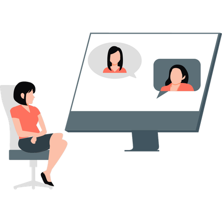 Businessman doing conference call meeting  Illustration