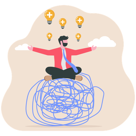Businessman doing control emotion management  Illustration