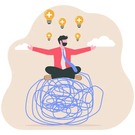 Businessman doing control emotion management  Illustration
