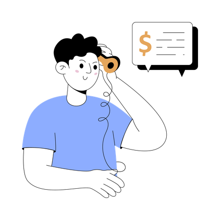Businessman doing Conversational Sales  Illustration