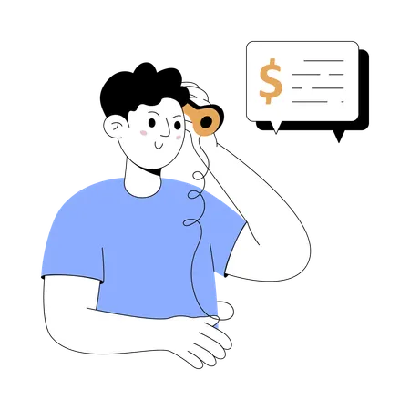 Businessman doing Conversational Sales  Illustration