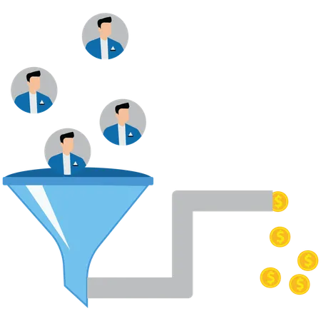 Businessman doing conversion rate optimization  Illustration