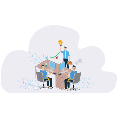 Businessman doing Corporate Training Session  Illustration