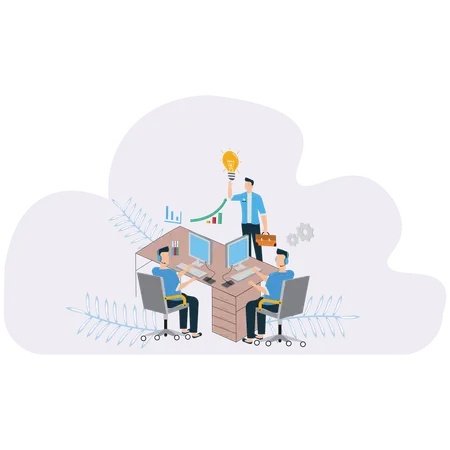 Businessman doing Corporate Training Session  Illustration