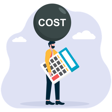 Businessman doing cost calculation  Illustration