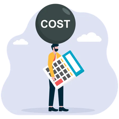 Businessman doing cost calculation  Illustration