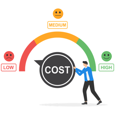 Businessman doing cost cutting  Illustration