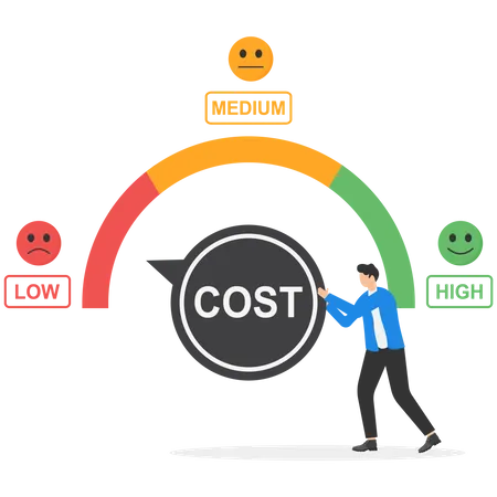 Businessman doing cost cutting  Illustration