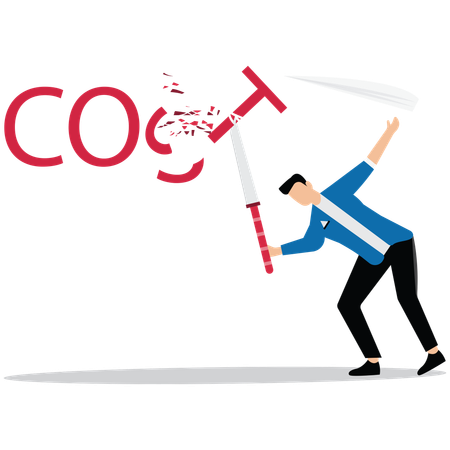 Businessman doing Cost cutting  Illustration