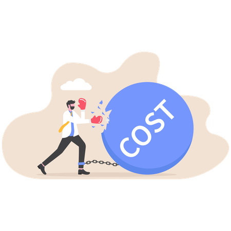 Businessman doing cost reduction  Illustration
