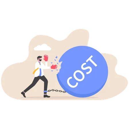 Businessman doing cost reduction  Illustration