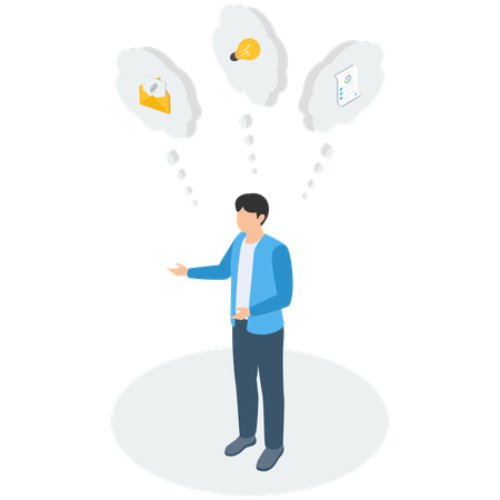 Businessman Doing Creative thinking  Illustration