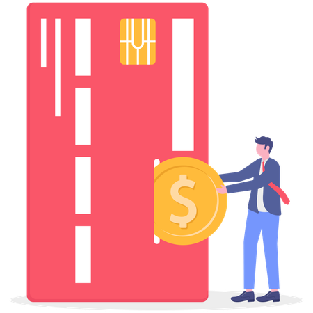 Businessman doing credit card payment  Illustration