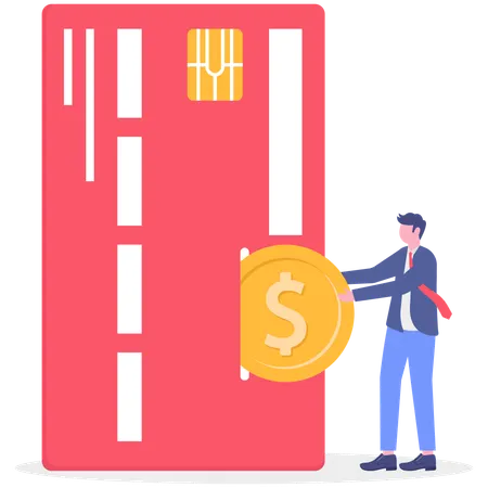 Businessman doing credit card payment  Illustration