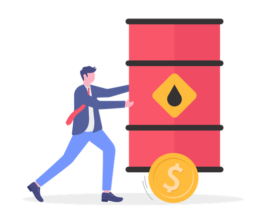Businessman Doing Crude Oil Trading  Illustration