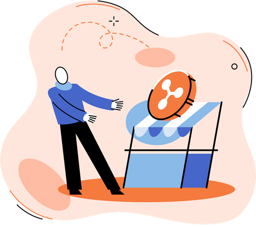 Businessman doing crypto investment  Illustration