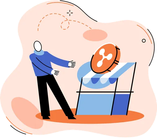 Businessman doing crypto investment  Illustration