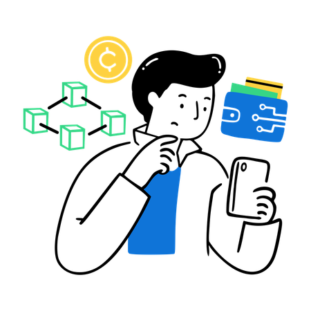 Businessman doing Crypto Wallet Management  Illustration