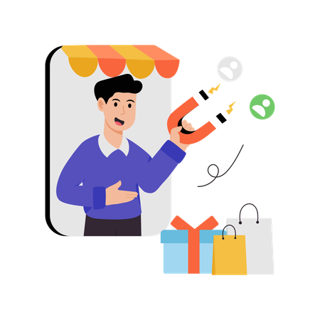 Businessman doing Customer Retention  Illustration