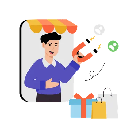 Businessman doing Customer Retention  Illustration