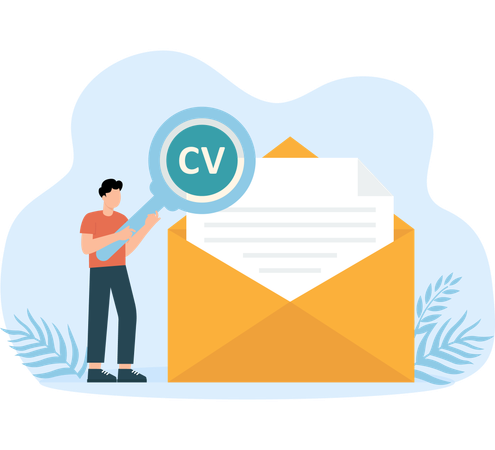 Businessman doing cv analysis  Illustration