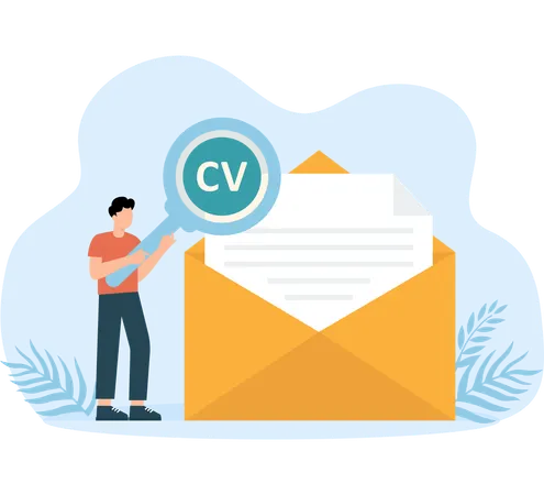 Businessman doing cv analysis  Illustration