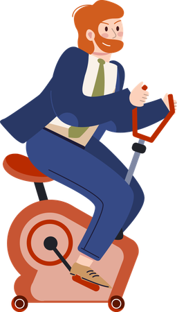 Businessman doing cycling exercise  イラスト