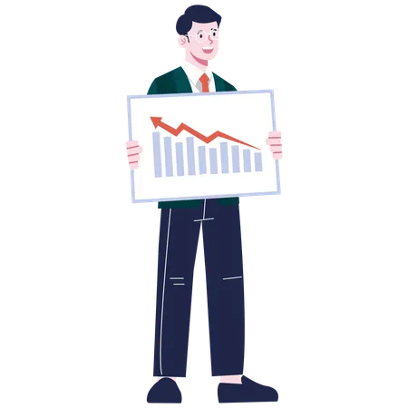 Businessman doing data Analysis  Illustration