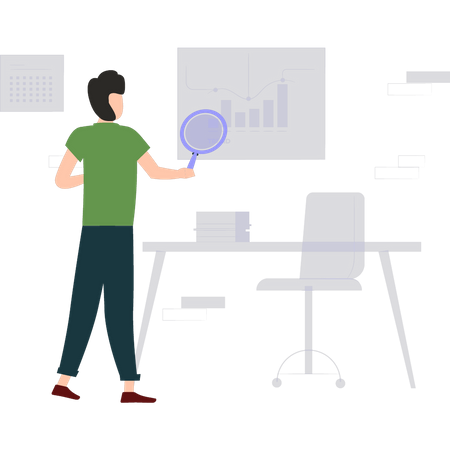 Businessman doing data analysis  Illustration