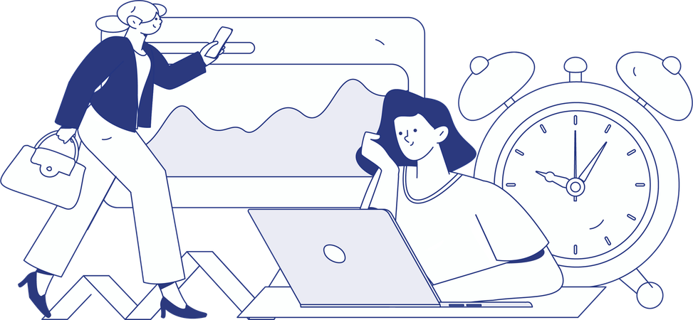 Businessman doing data analysis  Illustration