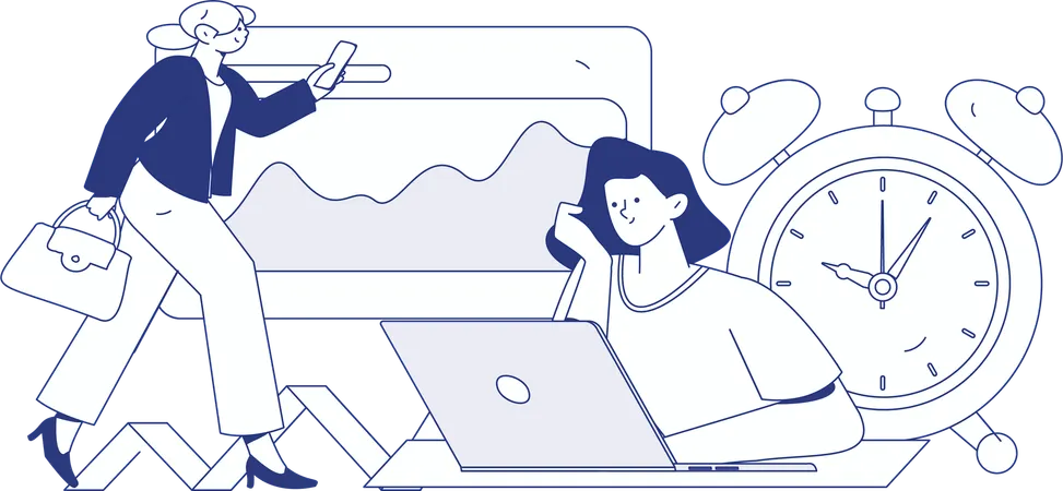 Businessman doing data analysis  Illustration